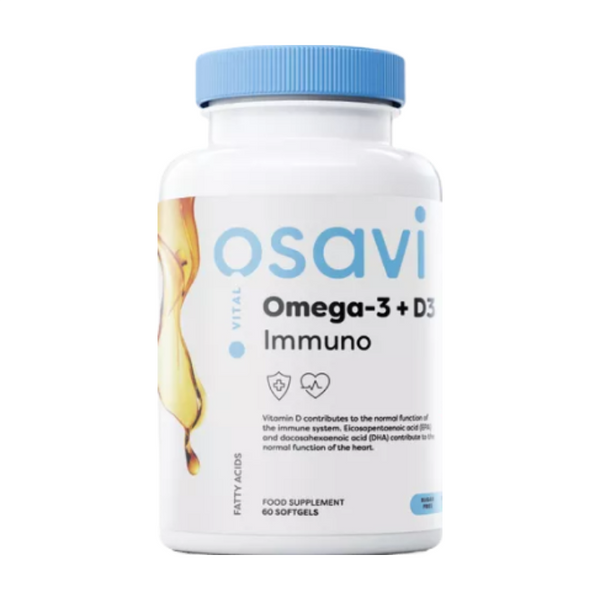 Omega-3 + D3 Immuno (60 mīkstās kapsulas) (Derīguma termiņš: 31.03.2024)